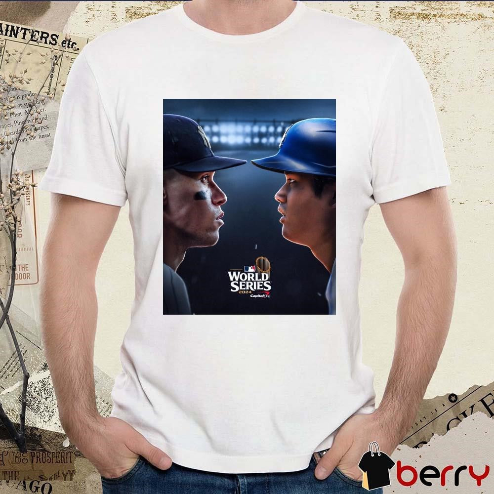 Aaron Judge And Shohei Ohtani Two Of Baseball’s Biggest Stars Will Meet On The World Series 2024 Poster t-shirt
