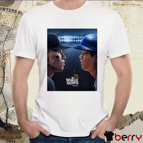 Aaron Judge And Shohei Ohtani Two Of Baseball’s Biggest Stars Will Meet On The World Series 2024 Poster t-shirt