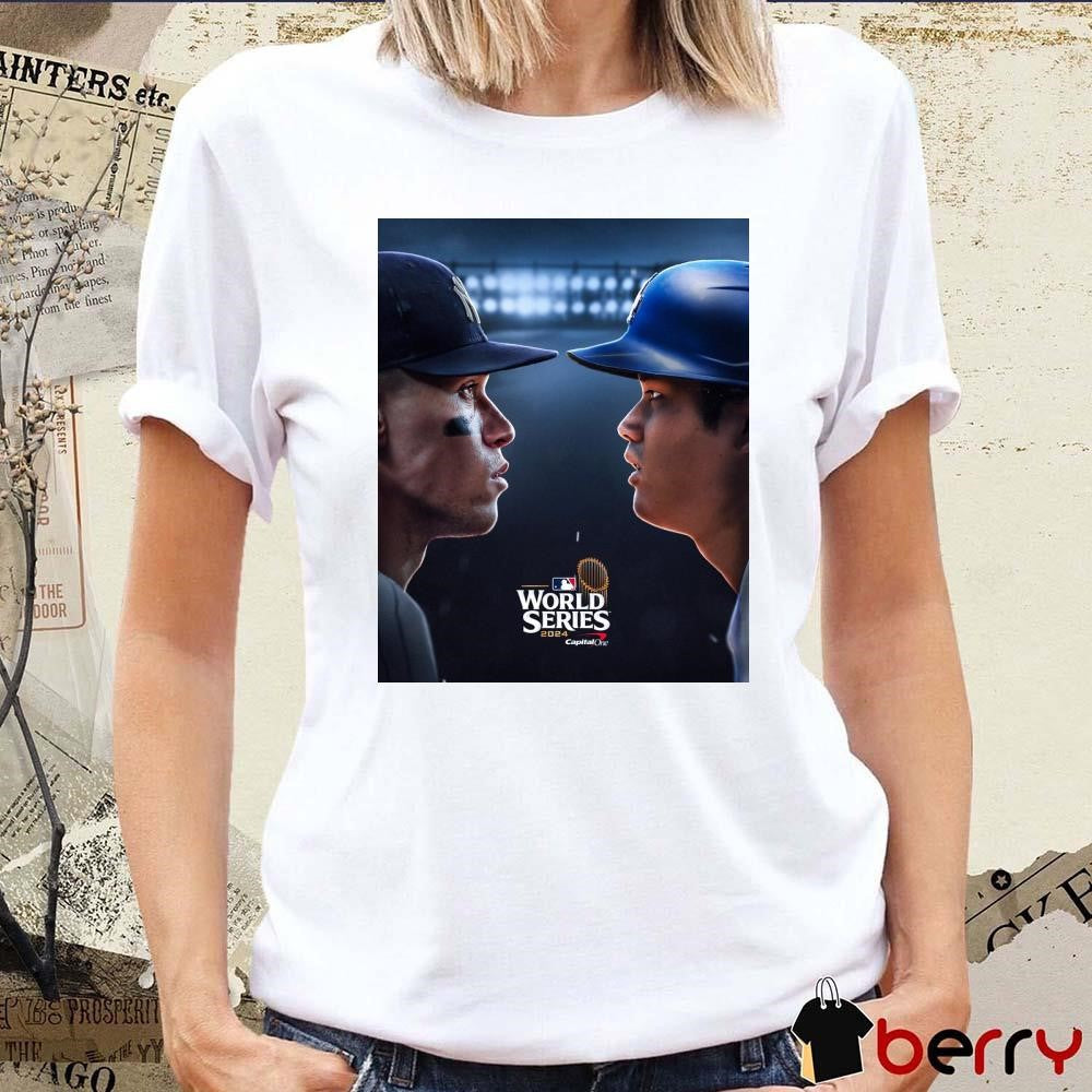 Aaron Judge And Shohei Ohtani Two Of Baseball’s Biggest Stars Will Meet On The World Series 2024 Poster t-shirt
