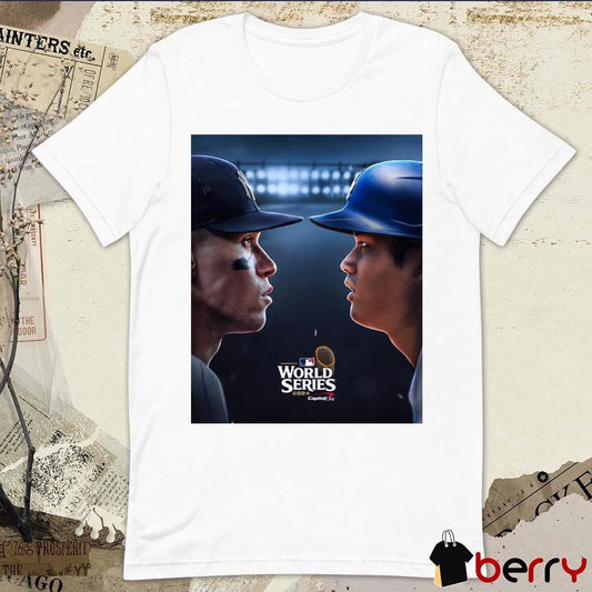 Aaron Judge And Shohei Ohtani Two Of Baseball’s Biggest Stars Will Meet On The World Series 2024 Poster t-shirt