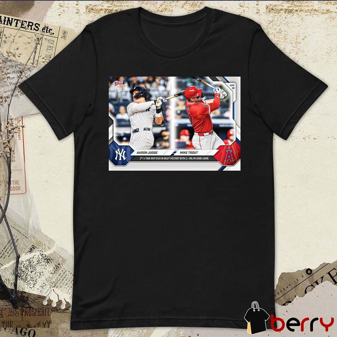 Aaron Judge Mike Trout 2nd 3-time Mvp Duo In MLB History With 2 Hrs In Same Game t-shirt