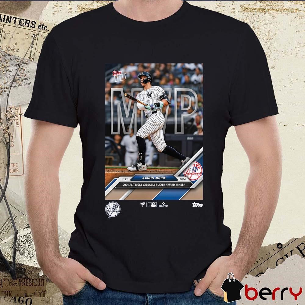 Aaron Judge New York Yankees MLB Topps Now 2024 American League MVP Award Winner t-shirt