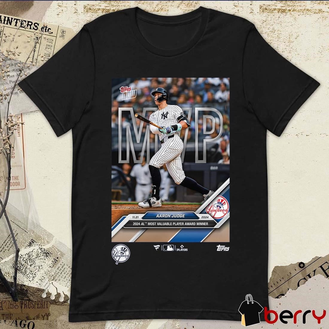 Aaron Judge New York Yankees MLB Topps Now 2024 American League MVP Award Winner t-shirt