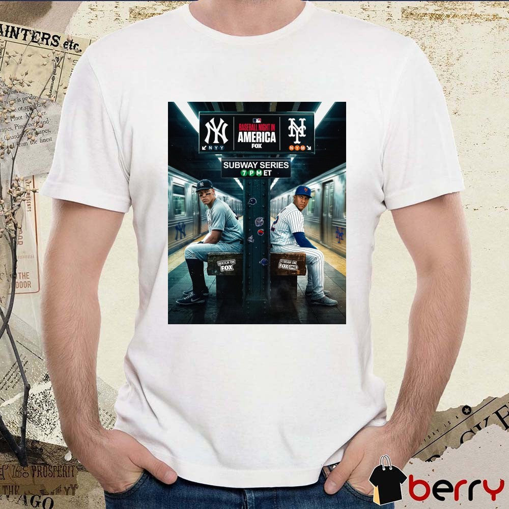 Aaron Judge New York Yankees Vs Juan Soto New York Mets 2026 MLB Baseball Night In America Poster t-shirt