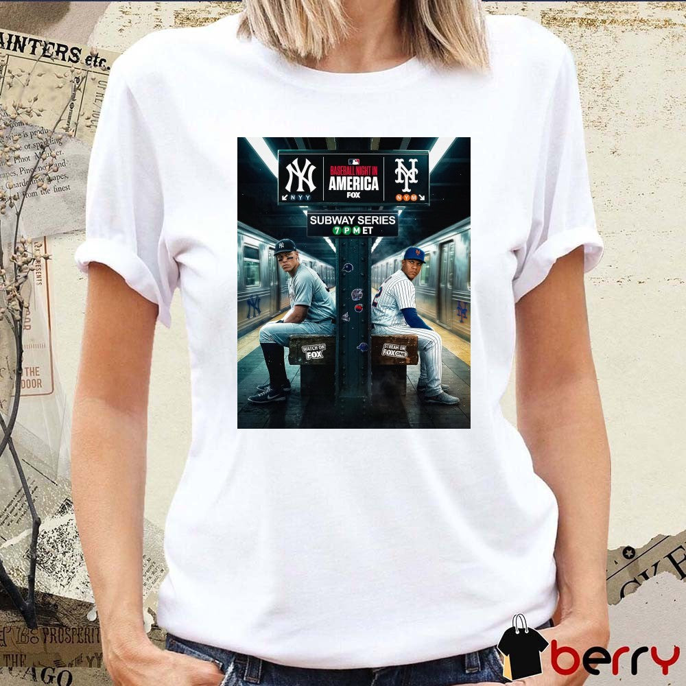 Aaron Judge New York Yankees Vs Juan Soto New York Mets 2026 MLB Baseball Night In America Poster t-shirt