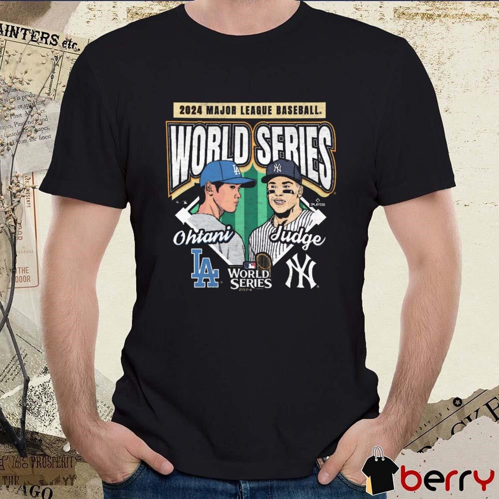 Aaron Judge New York Yankees Vs. Shohei Ohtani Los Angeles Dodgers MLB Player Dueling 2024 World Series Painting t-shirt