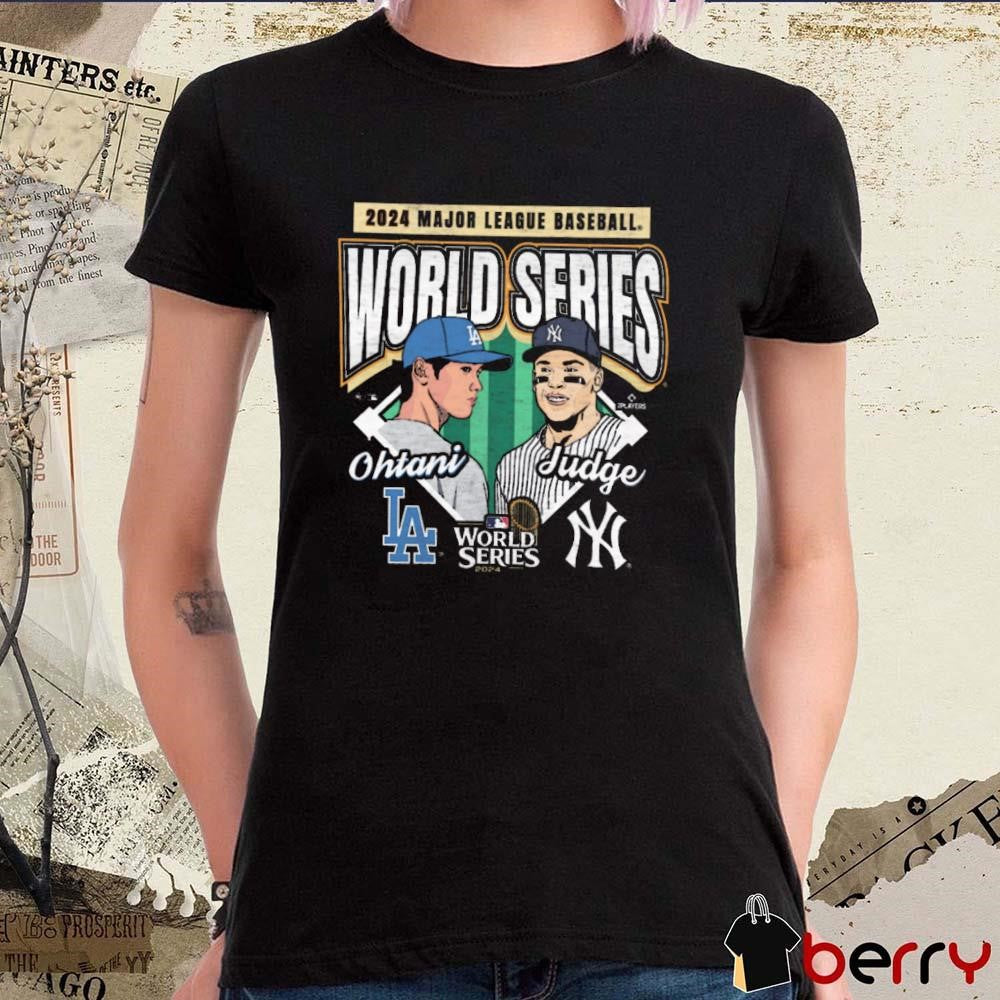 Aaron Judge New York Yankees Vs. Shohei Ohtani Los Angeles Dodgers MLB Player Dueling 2024 World Series Painting t-shirt