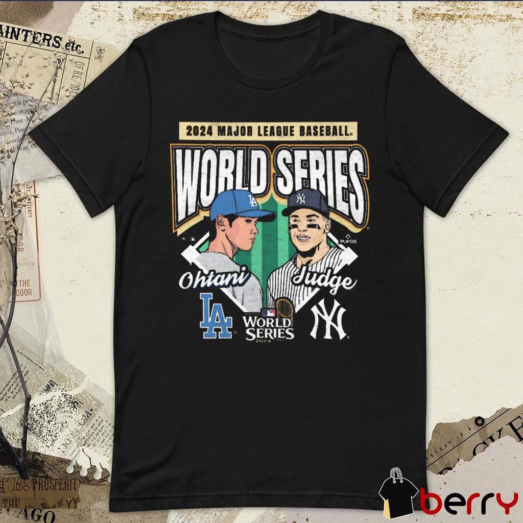 Aaron Judge New York Yankees Vs. Shohei Ohtani Los Angeles Dodgers MLB Player Dueling 2024 World Series Painting t-shirt
