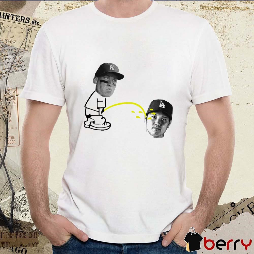 Aaron Judge New York Yankees vs Shohei Ohtani Los Angeles Dodgers Rivalry Bootleg Meme t-shirt