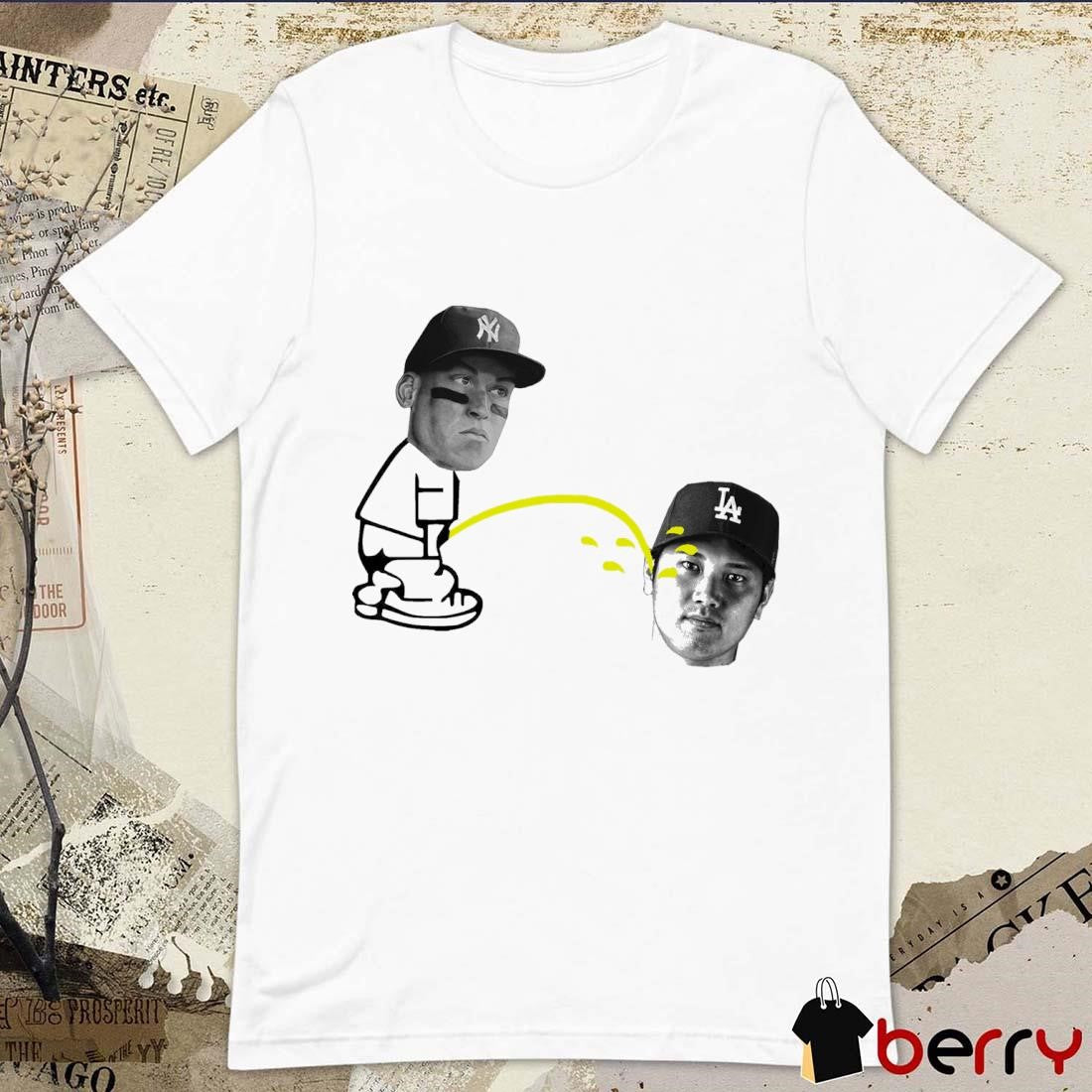 Aaron Judge New York Yankees vs Shohei Ohtani Los Angeles Dodgers Rivalry Bootleg Meme t-shirt