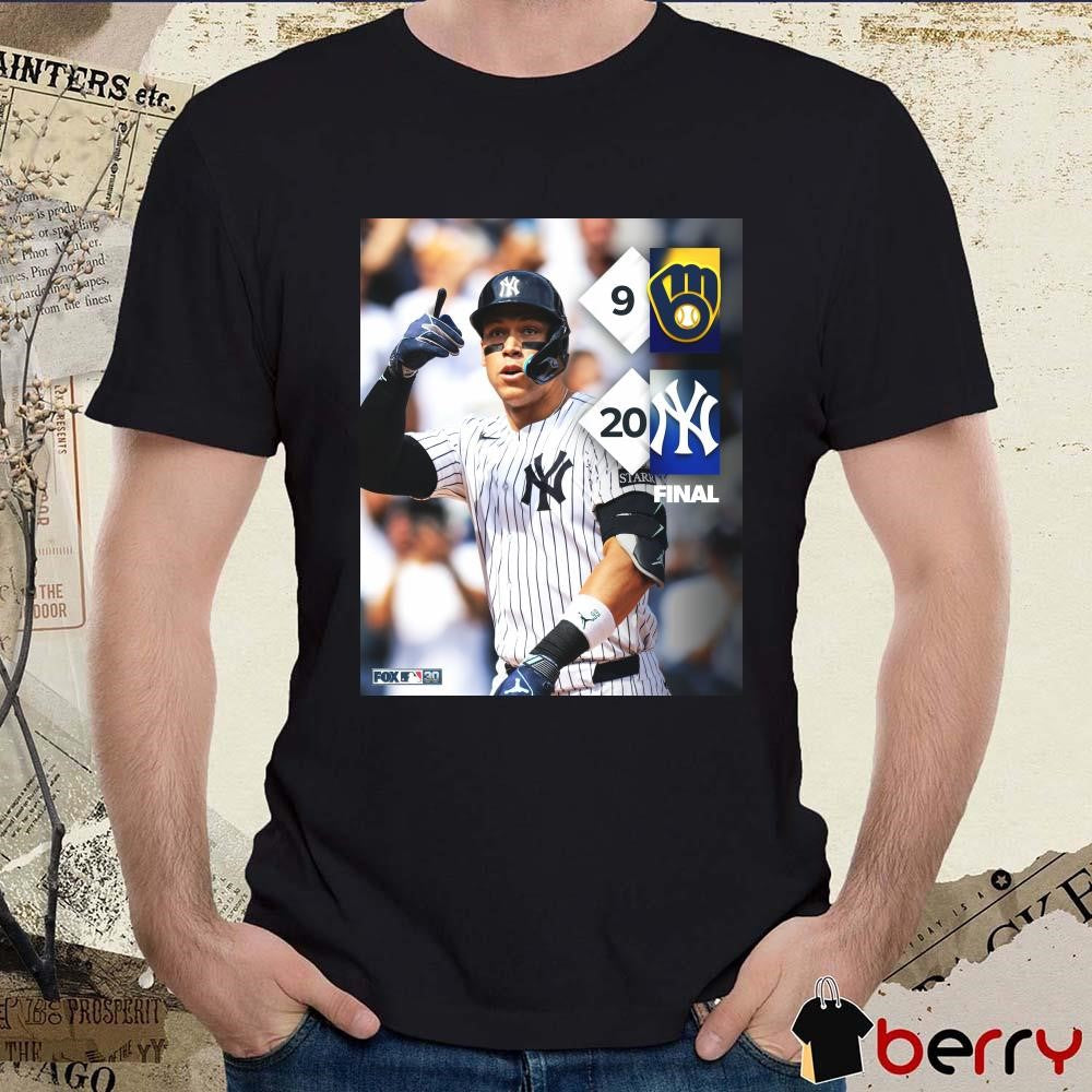 Aaron Judge New York Yankees win Milwaukee Brewers 20 – 9 Mar 29, 2025 MLB on FOX t-shirt