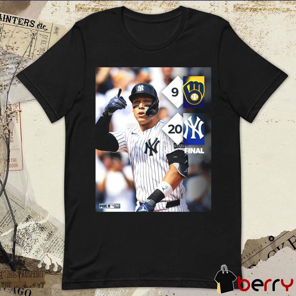 Aaron Judge New York Yankees win Milwaukee Brewers 20 – 9 Mar 29, 2025 MLB on FOX t-shirt