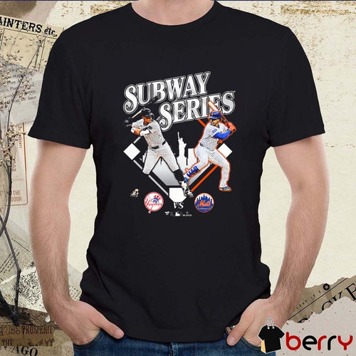 Aaron Judge and Juan Soto New York Yankees vs. New York Mets Black 2025 Subway Series Matchup Graphic t-shirt