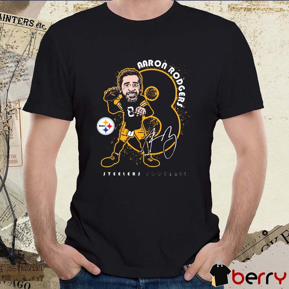 Aaron Rodgers Pittsburgh Steelers NFL Football Steel City Caricature Signature t-shirt