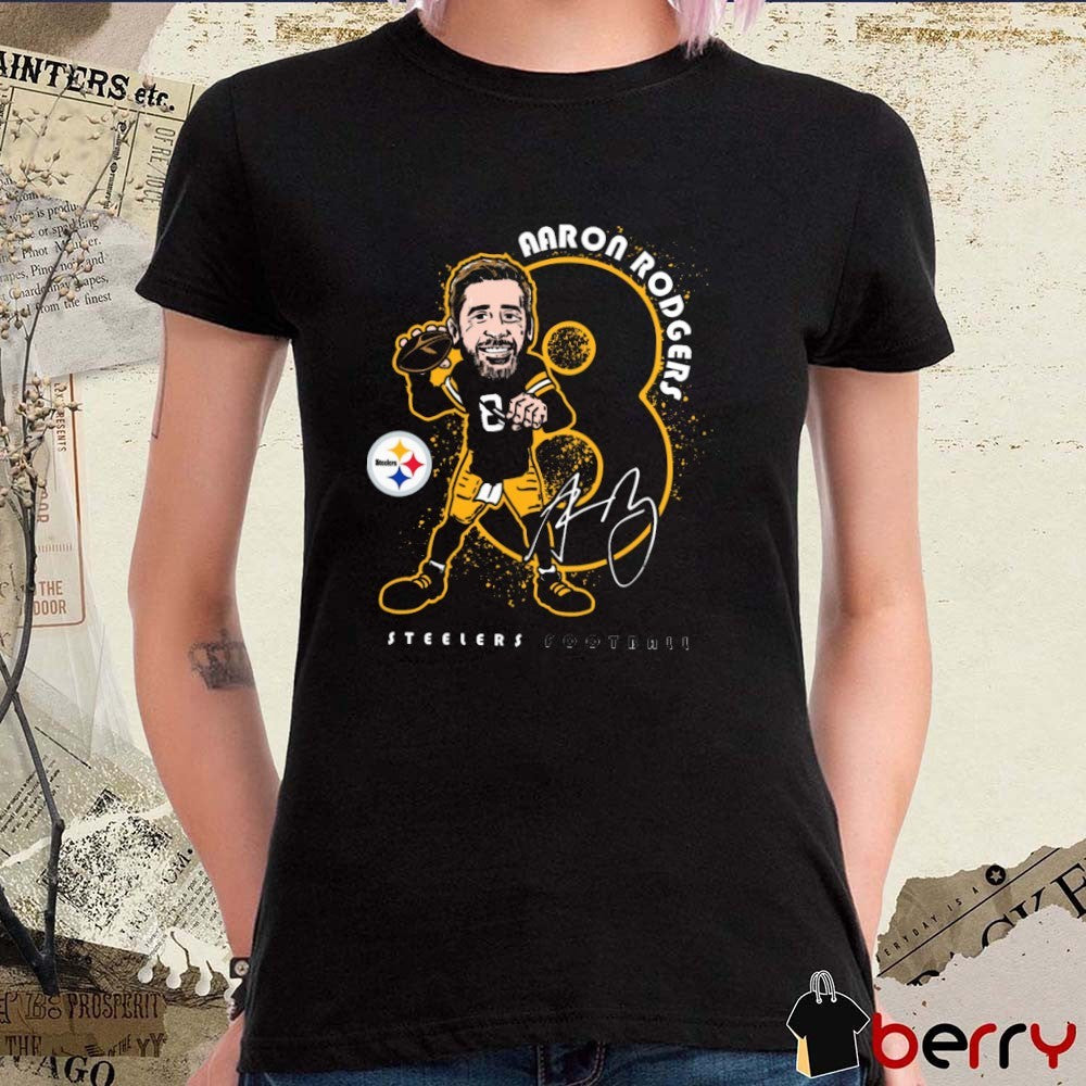Aaron Rodgers Pittsburgh Steelers NFL Football Steel City Caricature Signature t-shirt