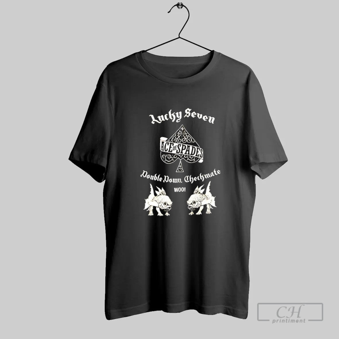 Official Ace Of Spades Lucky Seven Double Down Checkmate Woo T Shirt