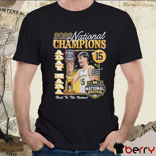 Aday Mara Michigan Wolverines 2026 Men’s National Championship Custom Hail To The Victors Artwork t-shirt