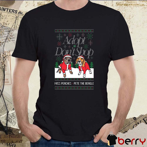 Adopt Don’t Shop Miss Peaches And Pete The Beagle Ugly Sweater Christmas 2024 t-shirt