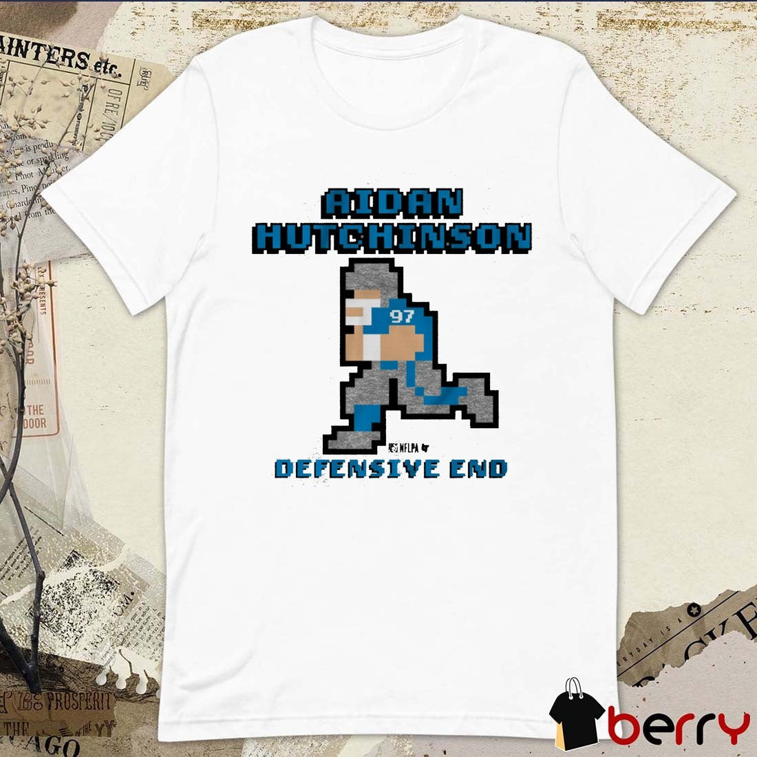 Aidan Hutchinson Retro Baller Defensive End Detroit Lions NFL t-shirt
