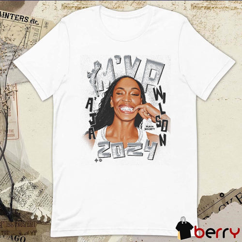 A’ja Wilson Las Vegas Aces Playa Society WNBA 2024 MVP t-shirt