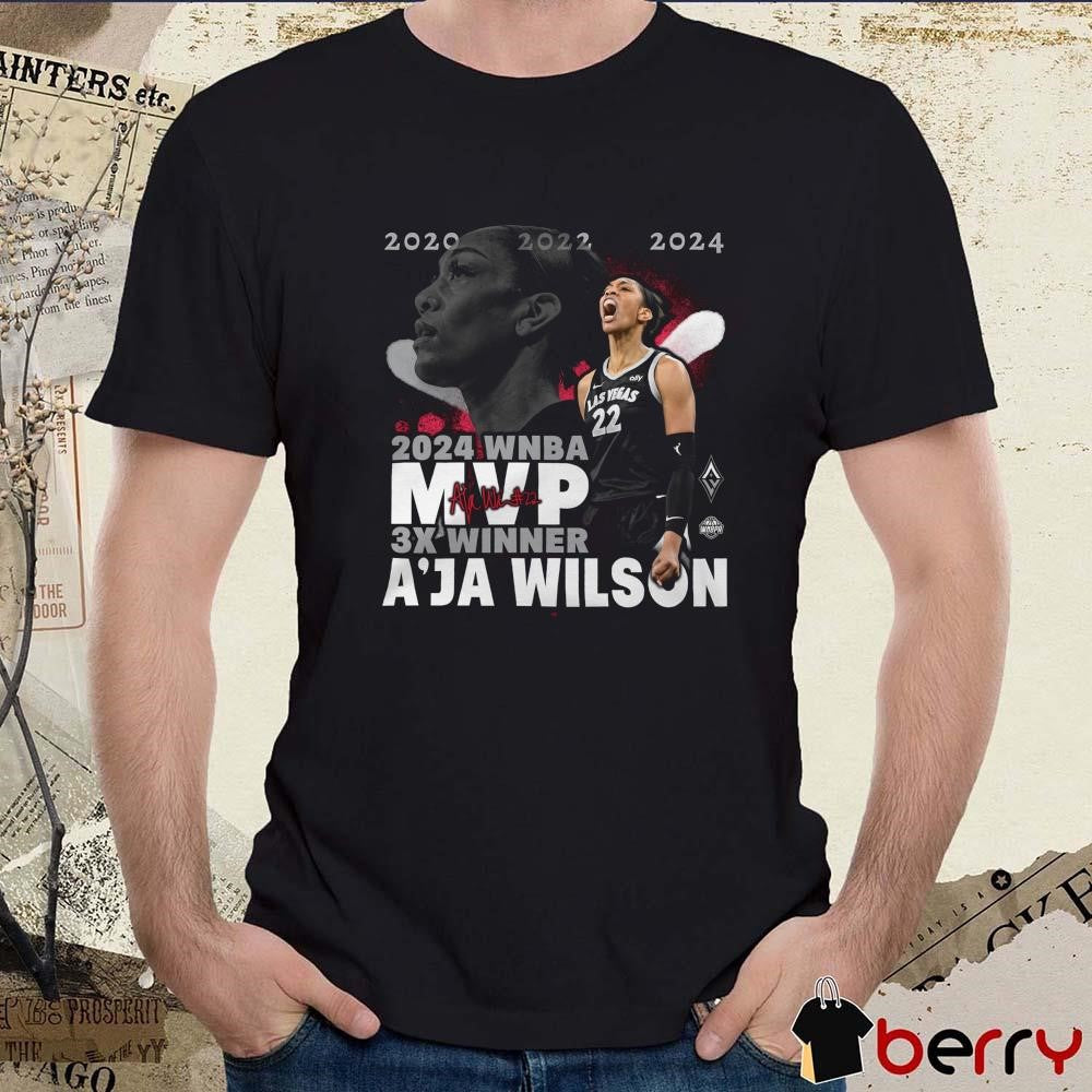 A’ja Wilson Las Vegas Aces Stadium Essentials 2024 WNBA MVP 3X Winner Graphic t-shirt