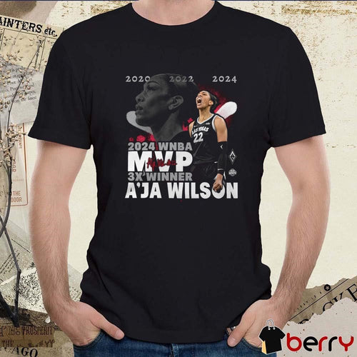 A’ja Wilson Las Vegas Aces Stadium Essentials 2024 WNBA MVP 3X Winner Graphic t-shirt