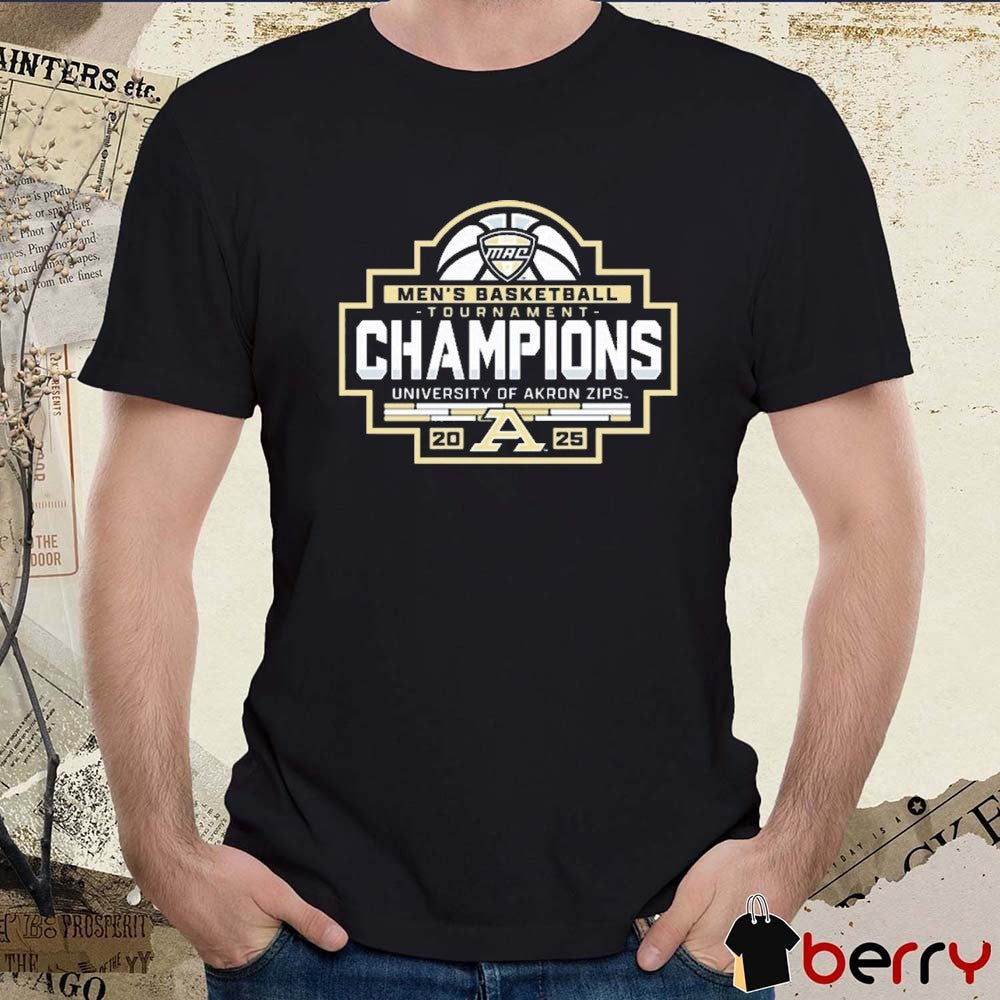 Akron Zips 2025 NCAA MAC Men’s Basketball Conference Tournament Champions t-shirt