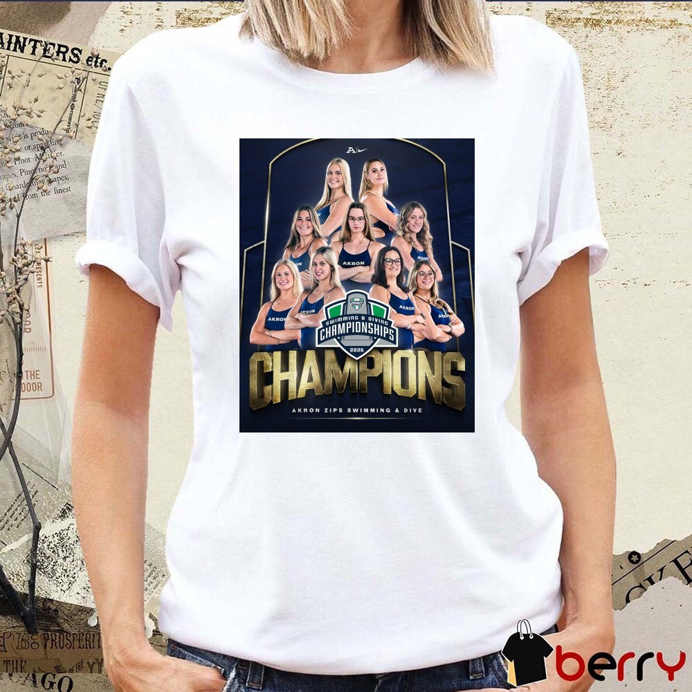 Akron Zips Swimming & Diving Championships 2026 Poster t-shirt