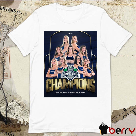 Akron Zips Swimming & Diving Championships 2026 Poster t-shirt