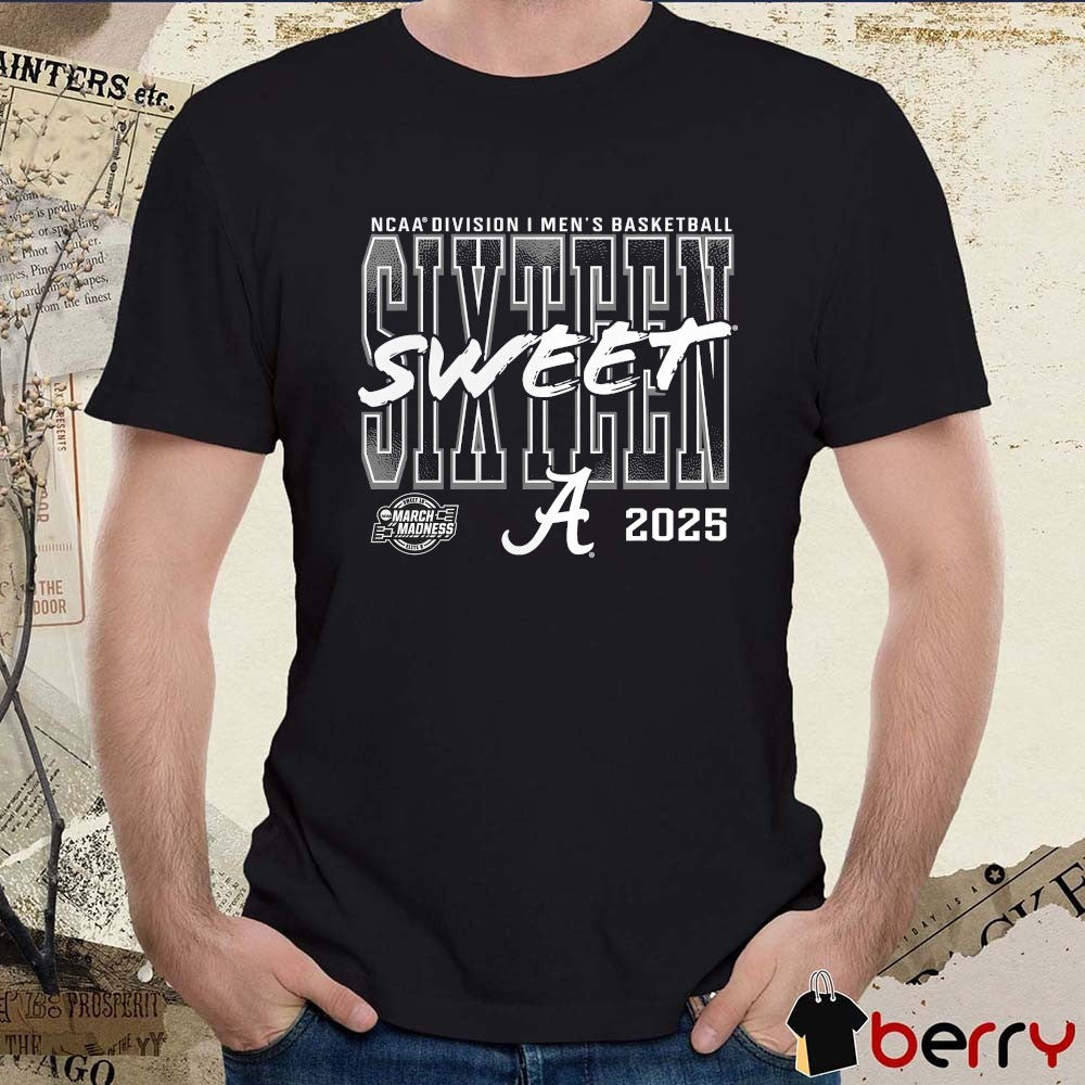 Alabama Crimson Tide 2025 NCAA Division I Men’s Basketball Tournament March Madness Sweet 16 t-shirt