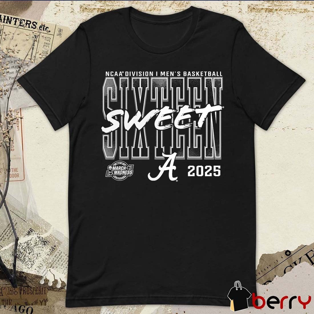 Alabama Crimson Tide 2025 NCAA Division I Men’s Basketball Tournament March Madness Sweet 16 t-shirt