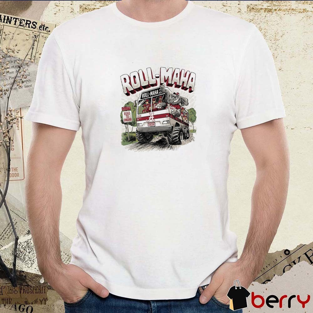 Alabama Crimson Tide Roll-Maha Road To Omaha Bus NCAA 2026 t-shirt