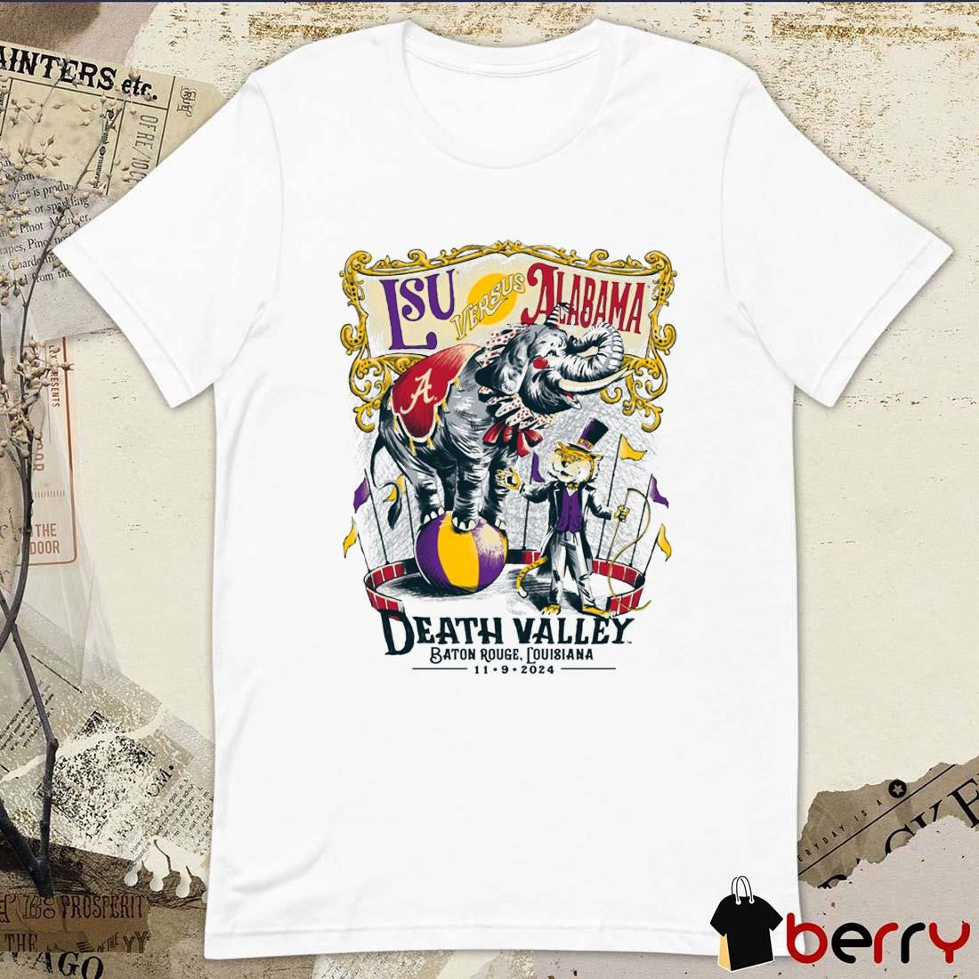 Alabama Crimson Tide vs. LSU Tigers Game Day 2024 Death Valley Baton Rouge Louisiana t-shirt