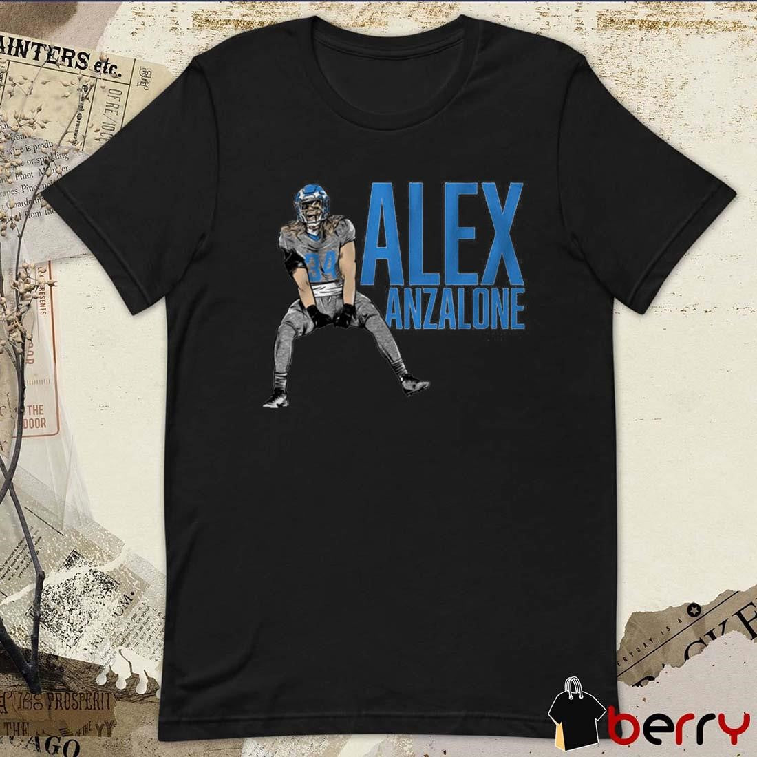 Alex Anzalone Grit Pose Detroit Lions NFL Graphic t-shirt