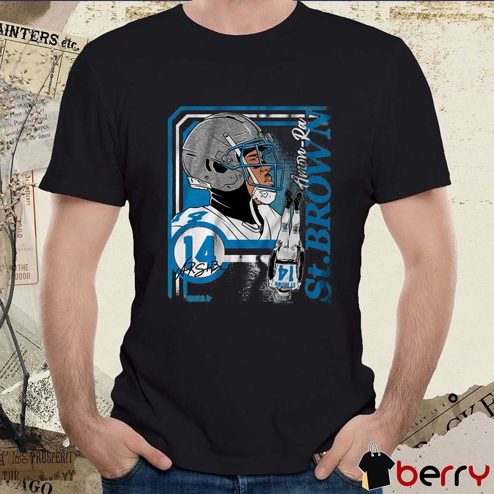 Amon-Ra St. Brown Collage Frame Detroit Lions Football NFL Signature Graphic t-shirt