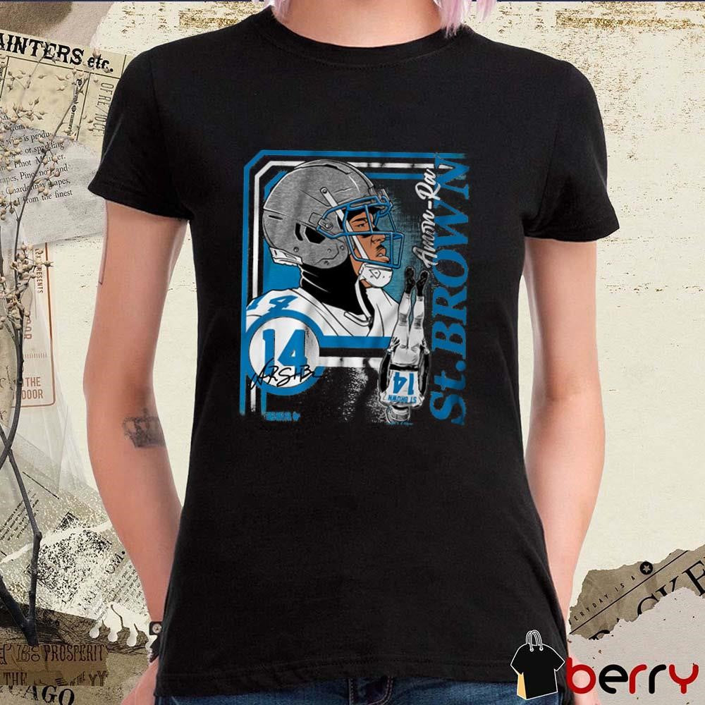 Amon-Ra St. Brown Collage Frame Detroit Lions Football NFL Signature Graphic t-shirt