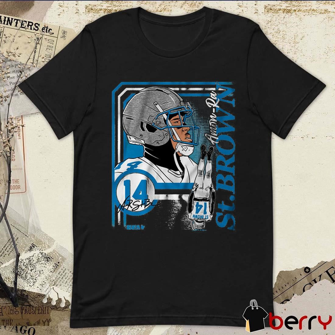 Amon-Ra St. Brown Collage Frame Detroit Lions Football NFL Signature Graphic t-shirt