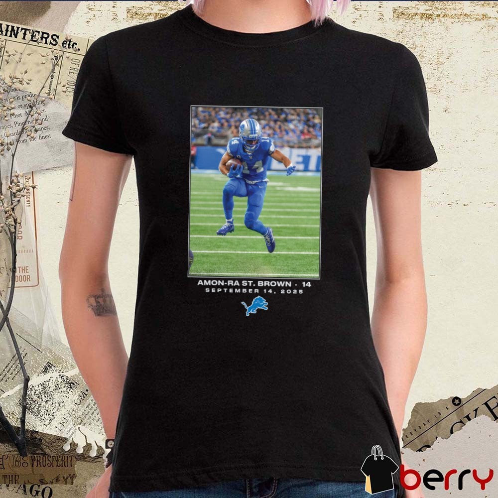 Amon-Ra St. Brown Detroit Lions NFL Flash Features Week 2 September 14 2025 t-shirt