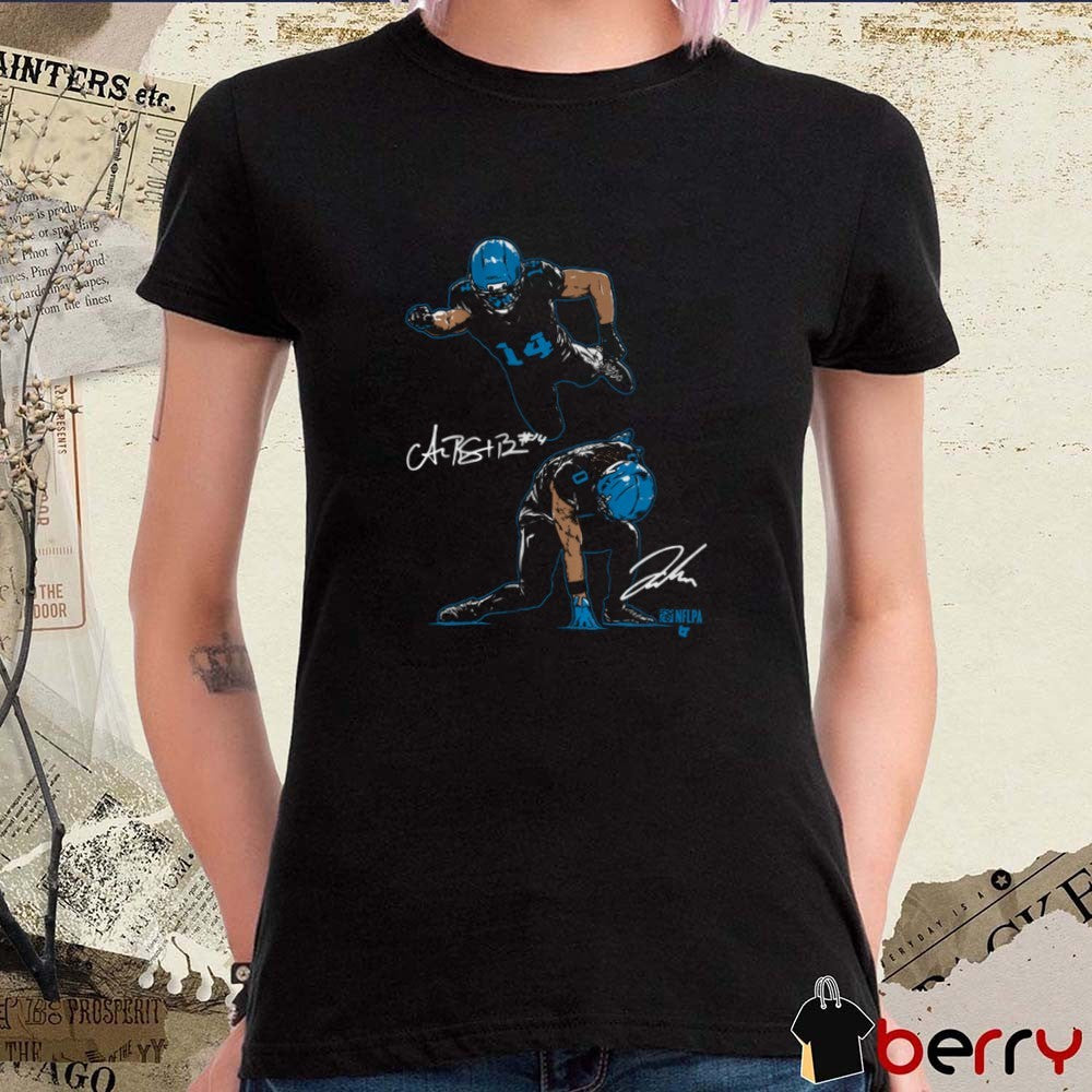 Amon-Ra St. Brown and Jahmyr Gibbs Superheroes Detroit Lions NFL Football Signatures t-shirt