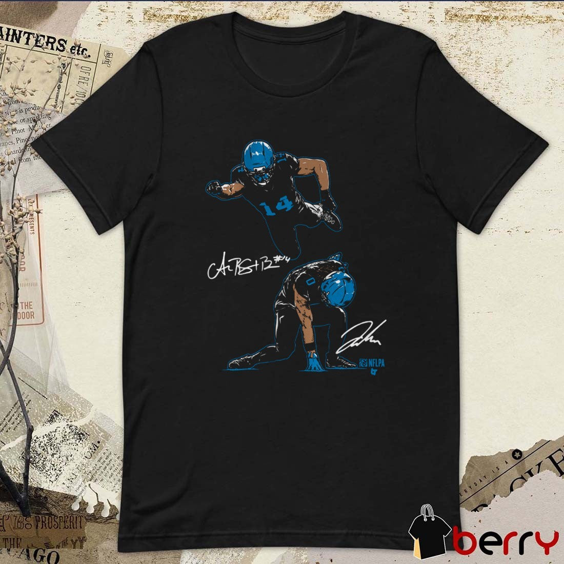 Amon-Ra St. Brown and Jahmyr Gibbs Superheroes Detroit Lions NFL Football Signatures t-shirt
