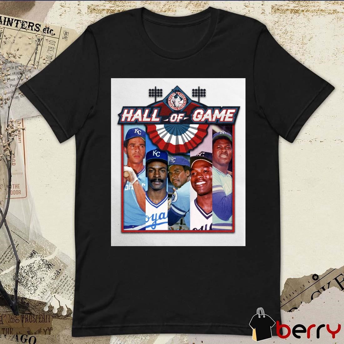 Amos Otis, Willie Wilson, Frank White, Hal McRae and John Mayberry Hall of Game MLB Poster t-shirt