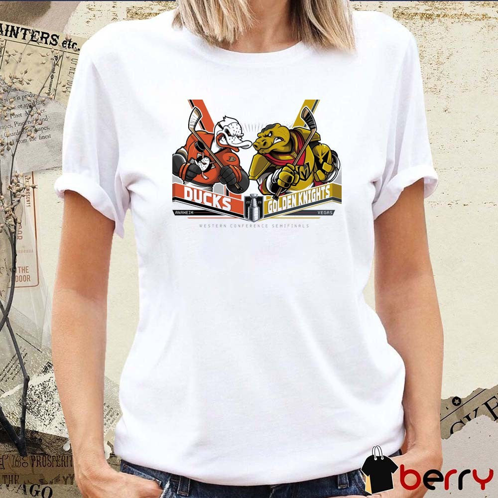 Anaheim Ducks Vs Vegas Golden Knights 2026 NHL Western Conference Semifinals Mascot t-shirt
