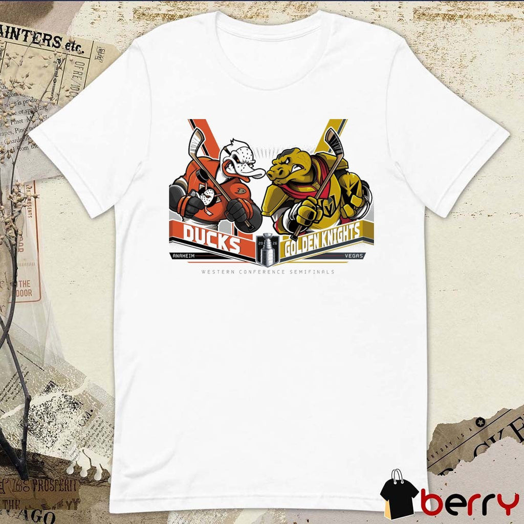 Anaheim Ducks Vs Vegas Golden Knights 2026 NHL Western Conference Semifinals Mascot t-shirt