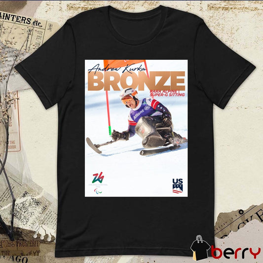 Andrew Kurka Bronze Medal Para Alpine Super-G Sitting Poster t-shirt