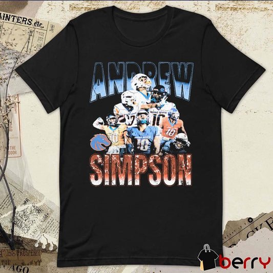 Andrew Simpson Boise State Broncos 90s Throwback Graphic t-shirt