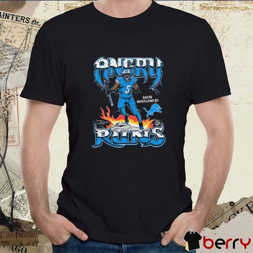 Angry Runs 2024 Detroit Lions David Montgomery Good Morning Football t-shirt