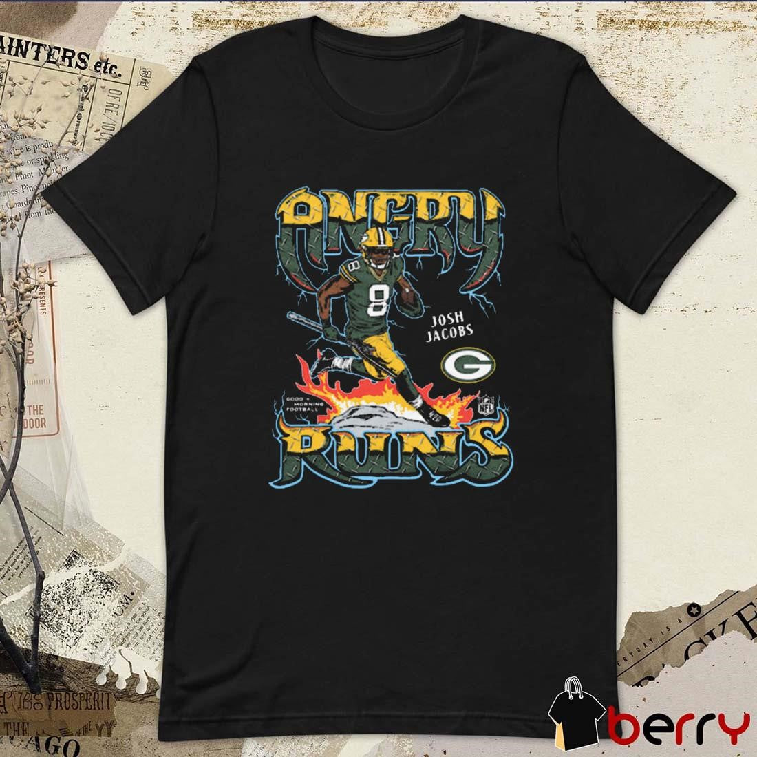 Angry Runs 2024 Green Bay Packers NFL Josh Jacobs Painting t-shirt