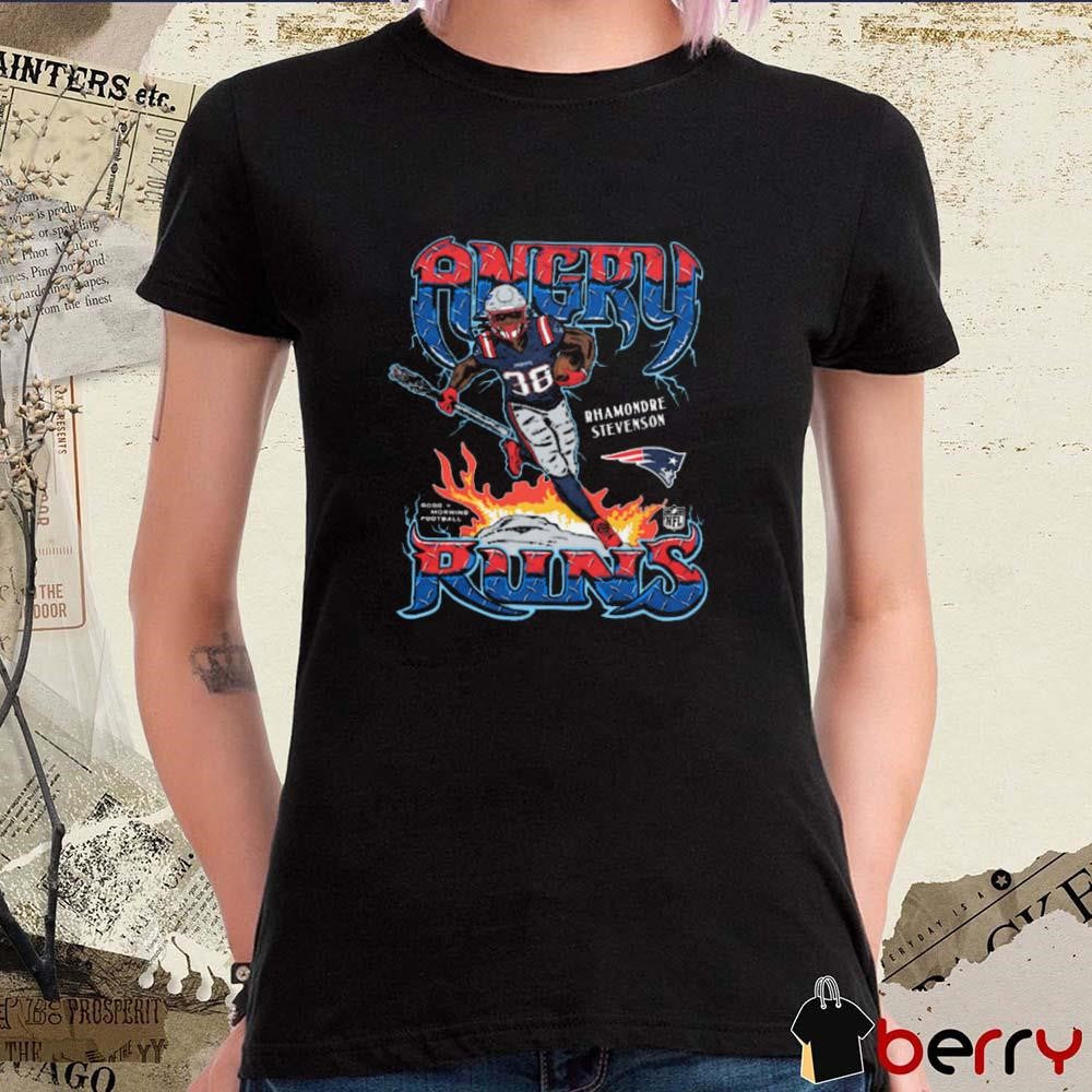 Angry Runs 2024 New England Patriots Rhamondre Stevenson t-shirt