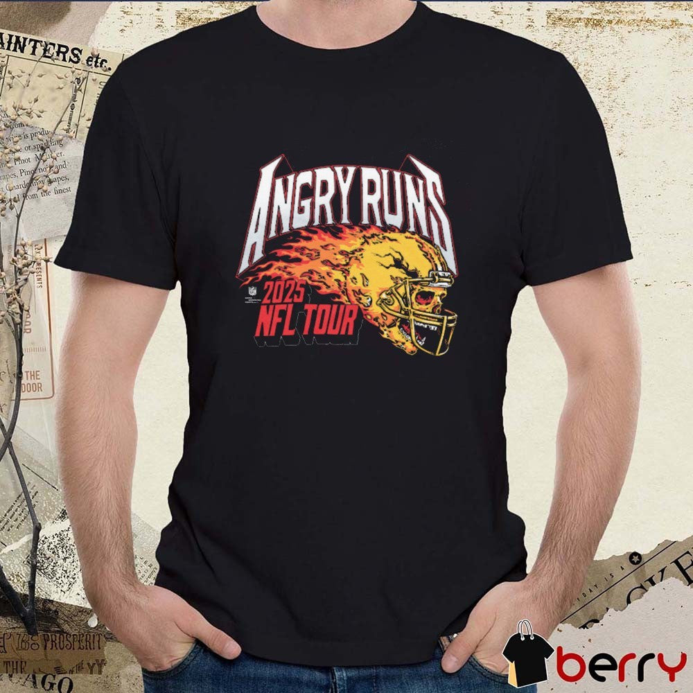 Angry Runs 2025 NFL Tour Come And Get It Skull Football Helmet t-shirt