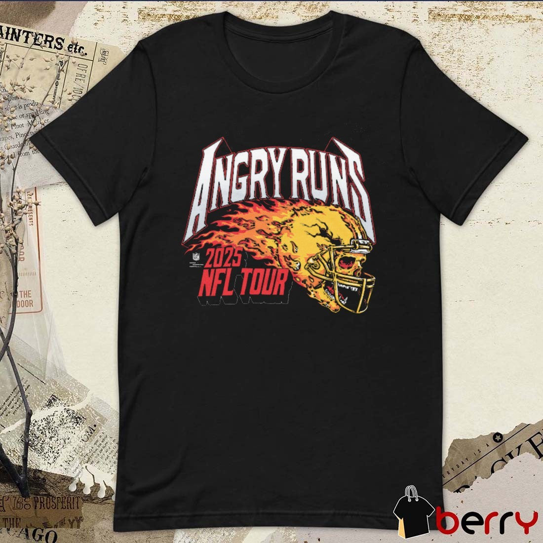 Angry Runs 2025 NFL Tour Come And Get It Skull Football Helmet t-shirt